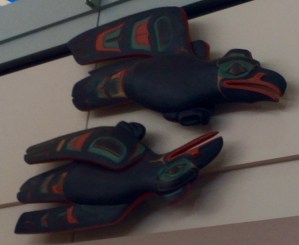 Raven sculptures in Anchorage airport